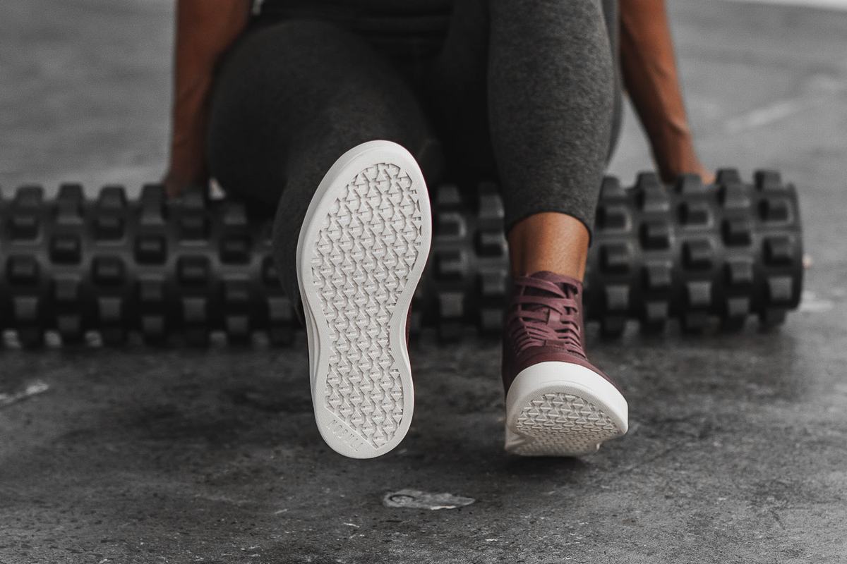 Nobull High-Top Leather Women's Trainers Burgundy | Australia (ZN3214)